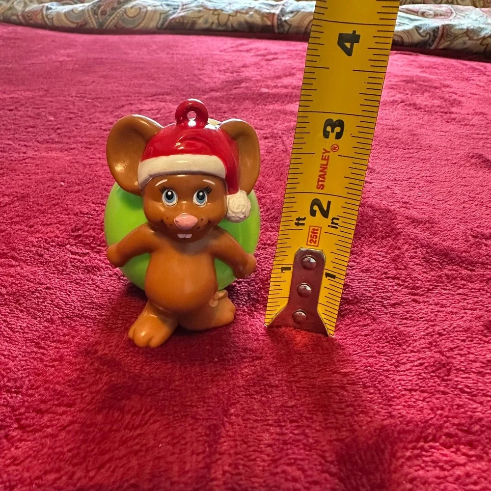 Vintage‎ Clancy the Christmas Mouse Candy Dispenser & Ornament Green Red 1992